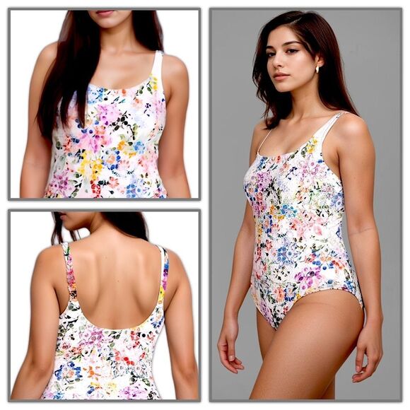 NWT Johnny Was Neon Jungle Eyelet One Piece Swimsuit - Picture 2 of 15